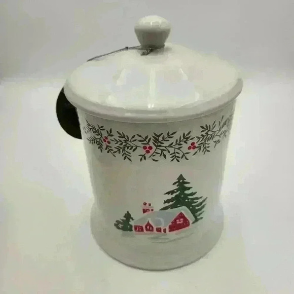 Vintage Martha‎ Stewart Everyday Winter Jubilee Discontinued 10" Cookie Jar - Picture 2 of 10
